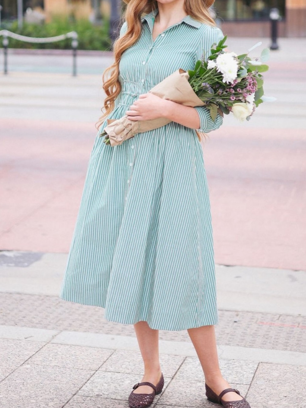 Green Dainty Jewells Stripe Midi Dress - Picture 6 of 6